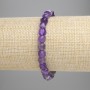 Amethyst Beaded Cube Bracelet, 6x6mm cubes, 18cm length, stretch