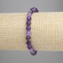 Amethyst Bead Faceted Round Bracelet, 6mm diameter, stretchy 18cm length