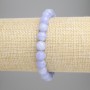 Blue Agate Bracelet round beads 8mm ± (stretch), length 18cm+