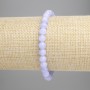 Blue Agate Bead Bracelet, Smooth Round Beads 6mm± (stretch), length 18cm+