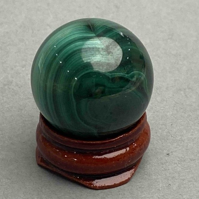 Malachite decorative sphere, diameter 25mm±, weight 37 g