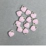 Pendant Heart Rose enamel Silver-toned metal, 7×8mm dia ±, pack 13 pcs