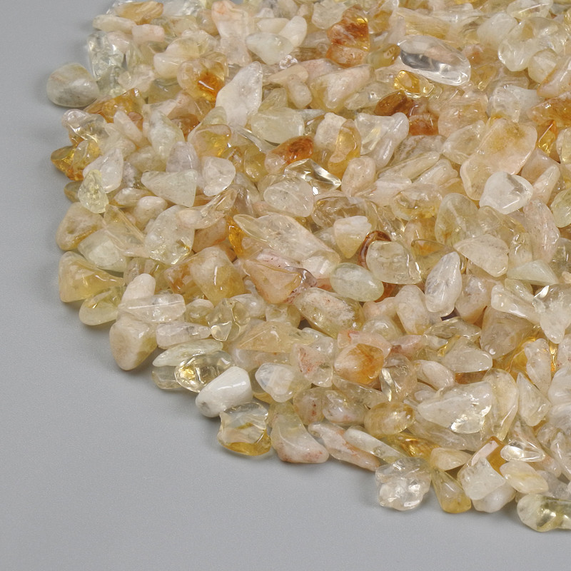 Citrine natural stone chip without hole, diameter 5-15×4-6mm ± (assorted sizes) (Price per 100 g)