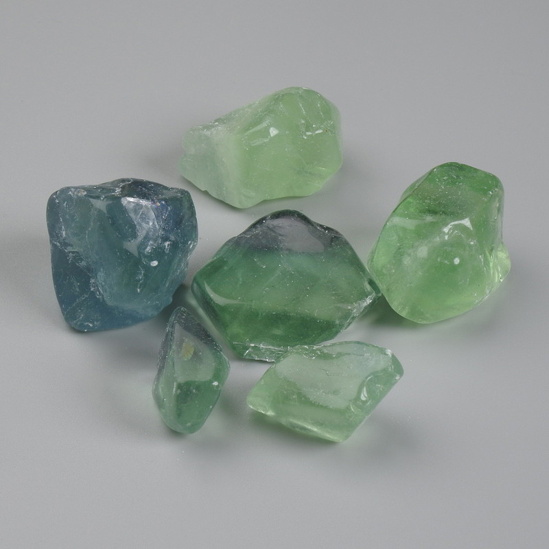 Fluorite natural processed stone, diameter 20-40×14-25×10-20mm± (assorted sizes) (Price per 100 g)