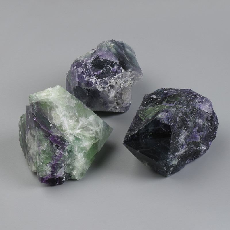 Fluorite natural rough stone, diameter 55-60×45-55×37-45mm± (assorted sizes) (Price per 100 g)