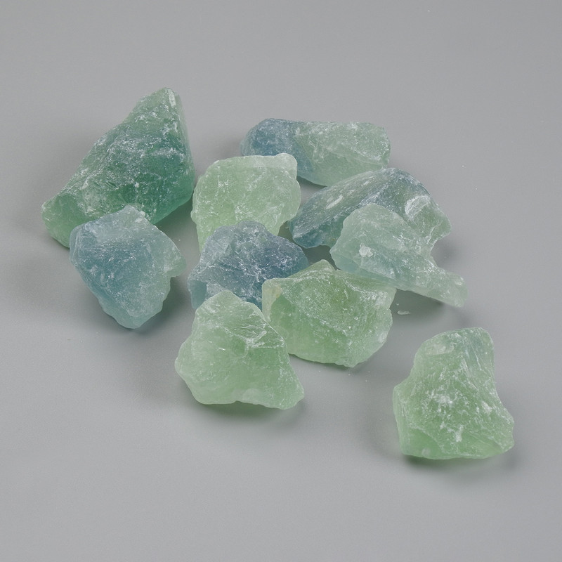 Fluorite natural unpolished stone, diameter 21-23×22-30mm± (assorted sizes) (Price per 100 g)