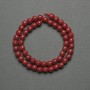 Beads on a Thread - Coral (pressed) Faceted Round Bead, 8mm diameter + -, 36cm length +