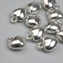 Pendant Charm Heart colour of metal silver, diameter 12×10mm± packaging 10 pcs+