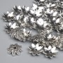 Cap bead findings for bead cap colour metal silver, diameter 9.5×1mm ± hole 1.7mm ± packaging 40 pcs
