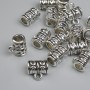 Collapsed: Bail findings colour of metal silver, sizes 9.5×6×10mm ± holes, diameter 2mm ±, diameter 4.8mm ±, packaging 17 pcs
