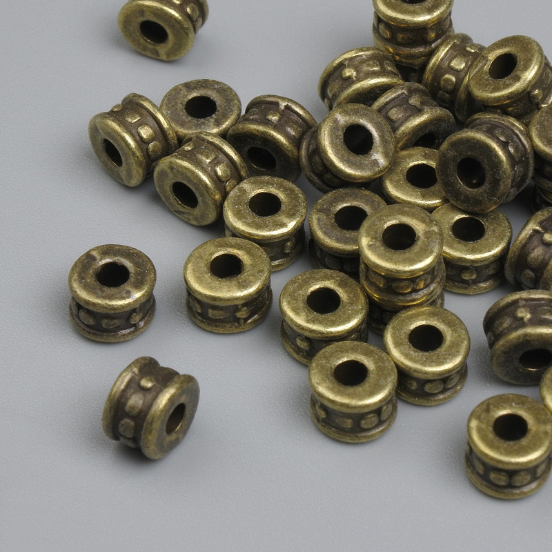 Bronze Bead Inlay Fitting, diameter 5.5×4 mm ± hole ~3 mm, packaging ~32 pcs