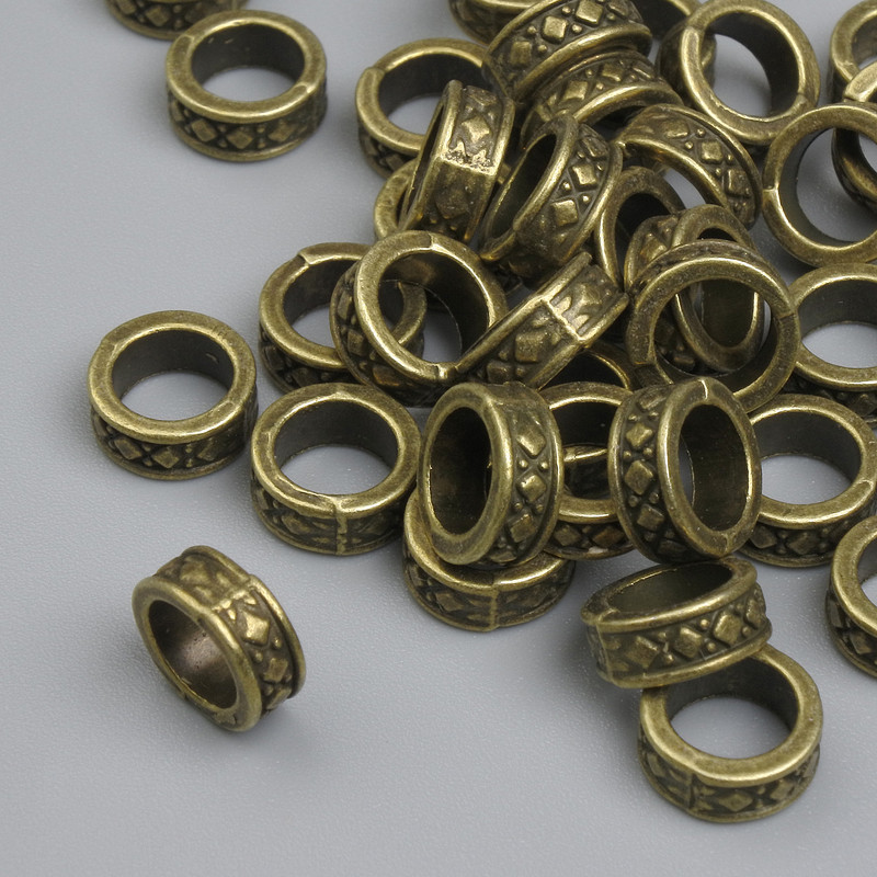 Bronze bead-insert, metal colour, diameter 7.5×3mm± hole, diameter 5mm± packaging ~38pcs.+