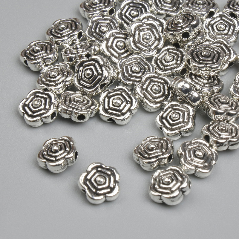 Bead setting insert colour of metal silver, diameter 6.5mm± hole diameter 1.8mm± packaging ~41pcs +