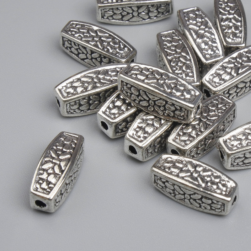 Bead Finding Inlay, Metal Color Silver, Diameter 12.5×5 mm ± hole 2 mm ± packaging ~14 pcs.