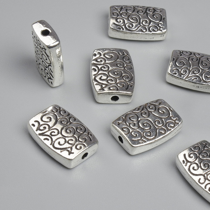 Bead insert findings colour of metal silver, diameter 14x10mm± hole, diameter 2mm± packaging ~8 pcs +