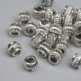 Bead insert in silver colour metal, diameter 6×5mm± hole, diameter 3.2mm± packaging ~26 pcs +