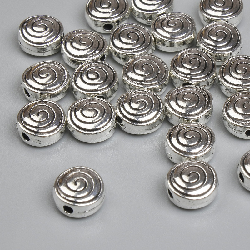 Bead Fitting Insertion Colour: Silver Tone, Diameter 7.5mm±, Hole 1.5mm±, Pack 20g ~22pcs +