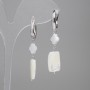 Earrings Mother of Pearl Rectangular 15×9, 5mm+-leaf clover 7mm+-, length 45mm+-
