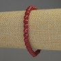 Bracelet Coral, faceted pellets, 6mm diameter ±, length 18cm stretch