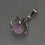 Pendant Amethyst Paw with Ball 18x37mm+-, Silvery Metal