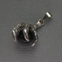 Agate Pendant Paw with Sphere 18x37mm±, Silvery Metal