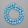 Aquamarine Beads faceted round bead, Ø 9.5mm±, thread length 38cm±