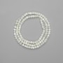 Mother-of-P pearl Beads - Faceted Cube, 3x3 mm, 38 cm long on a thread