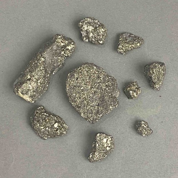 Pyrite natural unprocessed stone, diameter 6-43×7-28mm± (assorted sizes) (Price per 100 g)