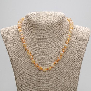 Citrine Beads smooth ball 8mm dia., length 45cm +/- with clasp