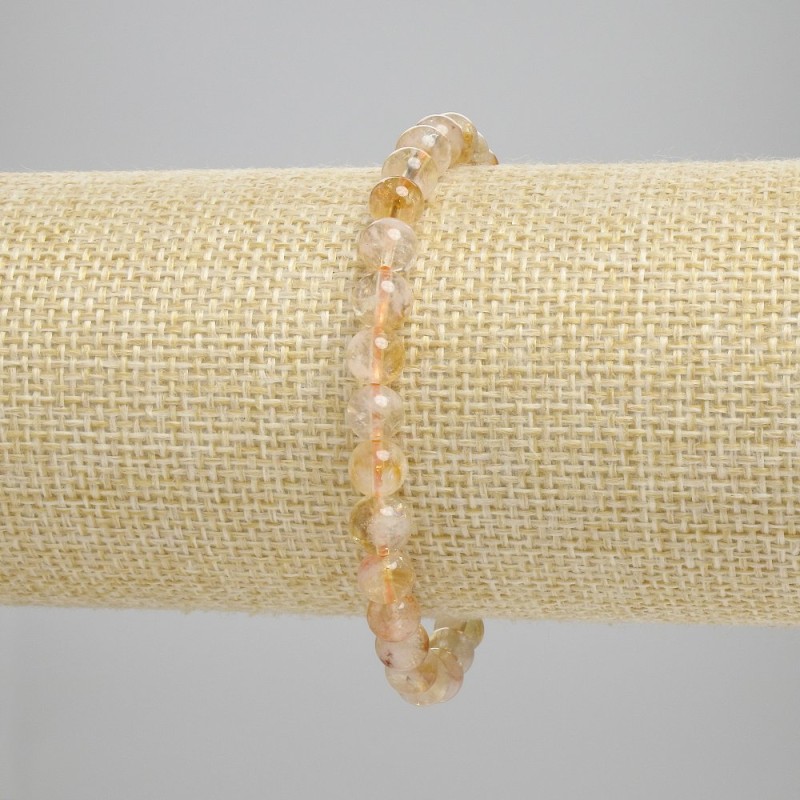 Bracelet Citrine smooth ball 6mm+-, length 18cm+- stretch