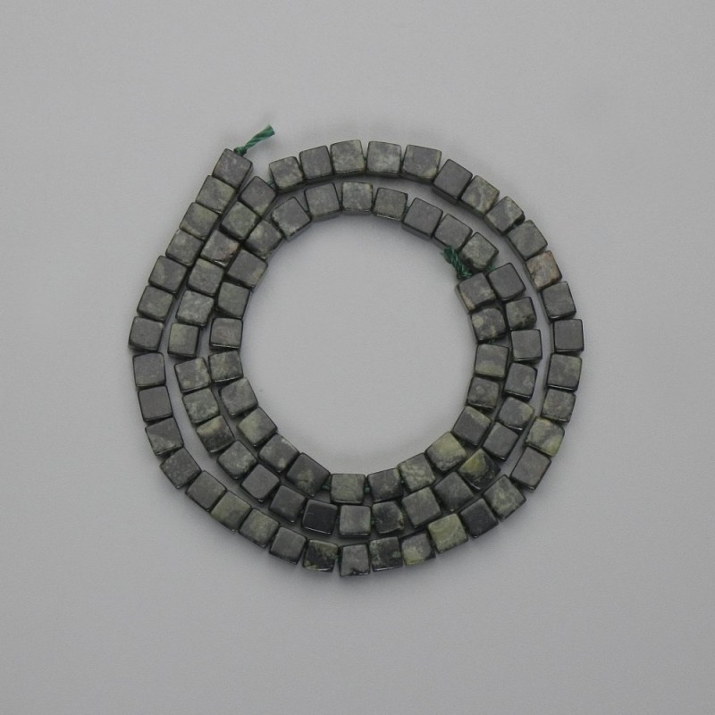 Ocean Jasper Beads Cube 4x4mm, length 39cm on a thread