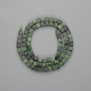 Zoisite Beads Cubes 4x4mm on Thread, Length 39cm