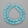 Aquamarine Barrel Beads, 10 mm diameter, 5x9mm±, 38cm± length on thread