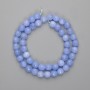 Aquamarine Beads faceted round bead, 8mm diameter ±, length 37cm ± on thread