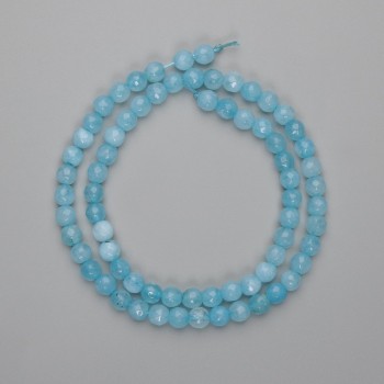 Aquamarine Beads faceted ball 5.5mm, on a thread, length 38cm ±