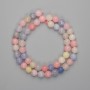 Morganite Beads faceted round bead, 8mm diameter, thread length 38cm ±