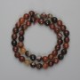 Agate Beads, Faceted Round, 8mm Diameter, 35cm+- on Thread