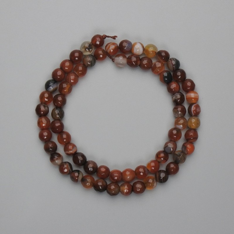 Faceted Agate Beads, 6mm diameter, 36cm length on thread