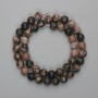 Rhodonite Beads faceted ball 8mm diam., 36cm length on thread