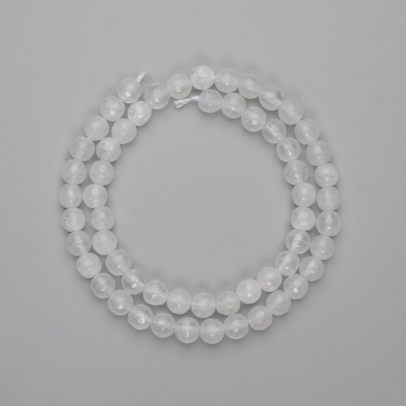 Beads Mountain Crystal Faceted Round Bead, 6mm diameter ±, 38cm length ± on thread