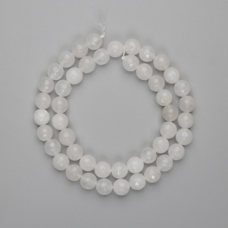 Mountain Crystal Beads Faceted Round 8mm, on Thread, 38cm