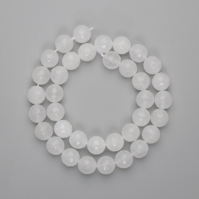 Natural Mountain Crystal Beads - Faceted Round, 10mm Ø, 37cm ± on a thread