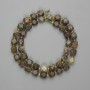 Landscape Jasper Beads facets, diameter 7x7mm±, seed beads 3mm±, length 37cm± on thread