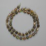 Landscape Jasper Beads Faceted Cubes, 6mm square, 38cm on thread
