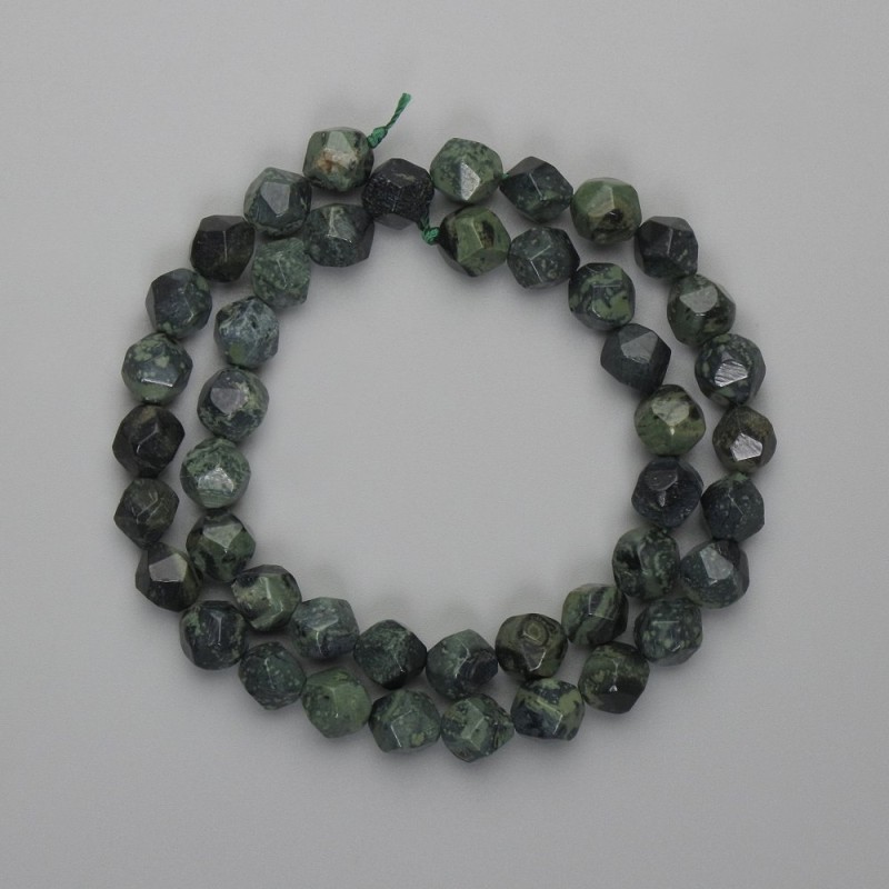 Ocean Jasper Beads, Multifaceted 8x7mm, 38cm on Thread