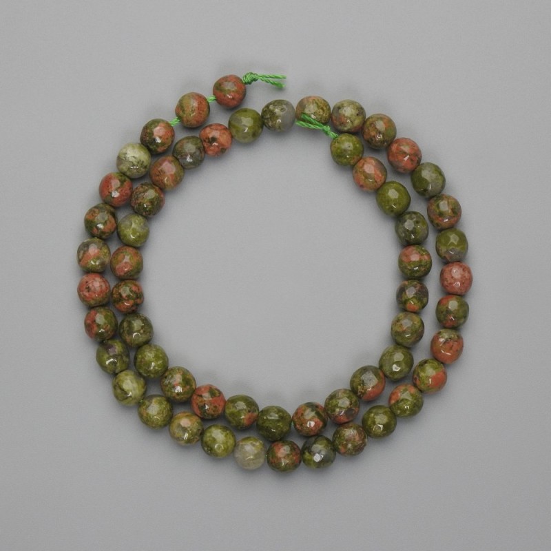 Heliotrope faceted round beads, 6mm diameter ±, 36cm length ± on a thread