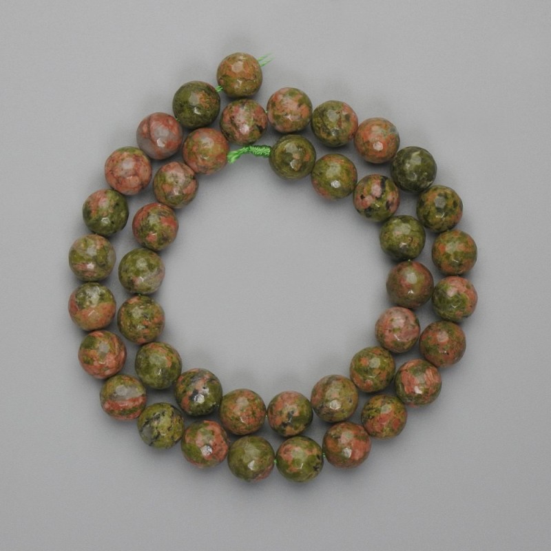 Heliotrope Faceted Bead 8mm on Thread, 35cm +/-