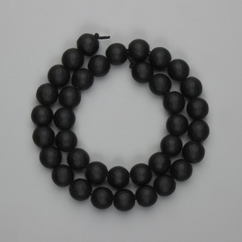 Shungite Beads faceted ball, diameter 10mm±, length 35cm± on thread