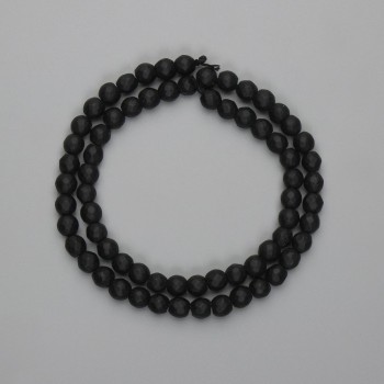 Shungite Beads Faceted Round 5mm, 36cm Length on Thread