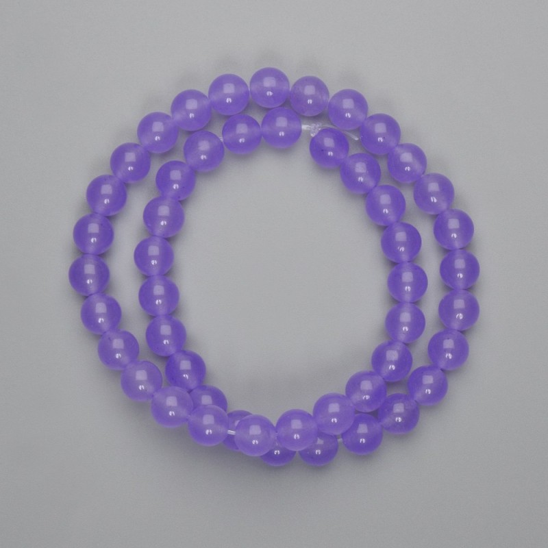 Lavender Amethyst Round Beads 8mm, 38cm length on beading thread